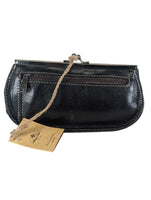 R NWT leather kiss lock pouch