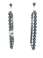 R sterling turquoise snake eye rectangle earrings