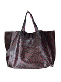 Animal print hide tote