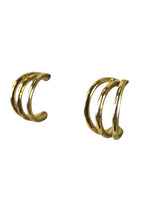 Sterling vermeil triple hoop earrings