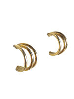 Sterling vermeil triple hoop earrings