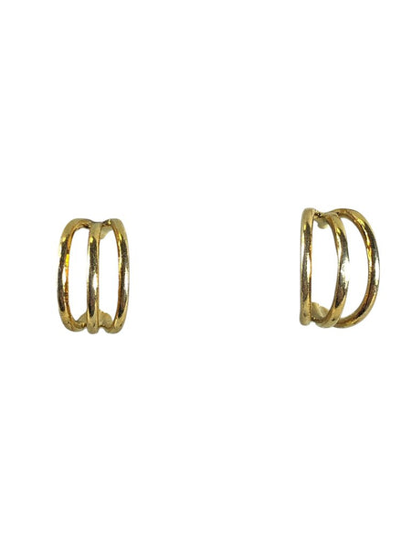 Sterling vermeil triple hoop earrings