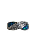 R sterling opal ring