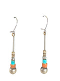 Sterling stacked stone/bead earrings