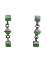 R sterling opal stone inlay earrings