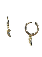 SS Vermeil Huggie Earrings w/ Horn