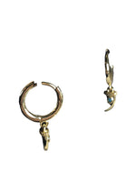 SS Vermeil Huggie Earrings w/ Horn