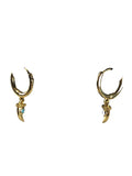 SS Vermeil Huggie Earrings w/ Horn