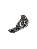 R sterling ornate ring