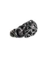 R sterling ornate ring