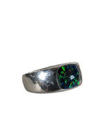 R sterling opal ring