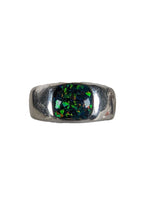 R sterling opal ring