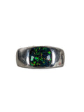 R sterling opal ring