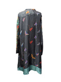 R NWT 100% Silk Butterfly Printed Tunic