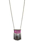 *R Fringe Pendant Necklace