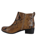 R snake print bootie