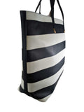 R Coated Canvas Striped Tote