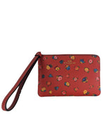 R NWT Pebbled Leather Floral Wristlet