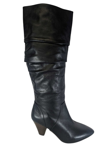 R Leather Fold Over Boot