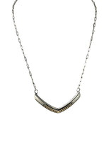 SS 14K Stamped Chevron Necklace