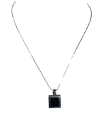 SS Square Inlaid Stone Necklace