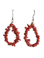 R sterling coral hoop earrings