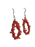 R sterling coral hoop earrings