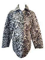 R Quiled Puff Leopard Zip