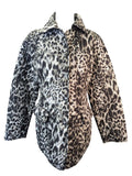 R Quiled Puff Leopard Zip