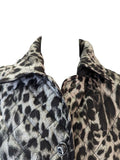 R Quiled Puff Leopard Zip