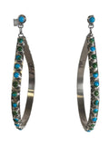 R sterling sonoran gold turquoise hoop earrings