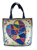 R Printed Canvas Tote