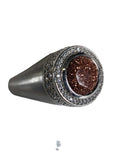 R sterling stone ring