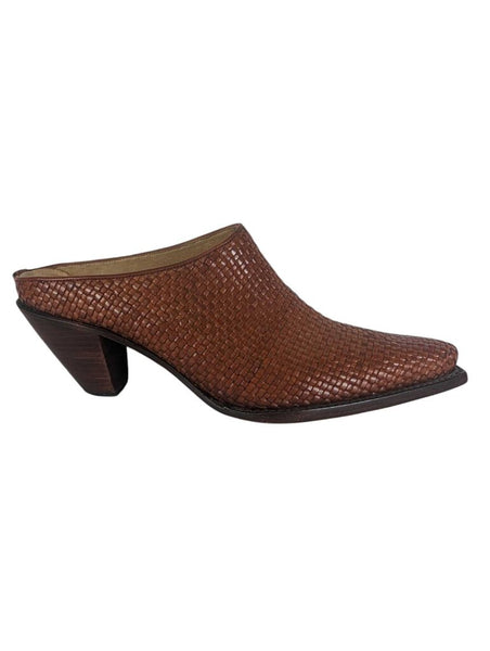 R Woven leather Pointed Toe