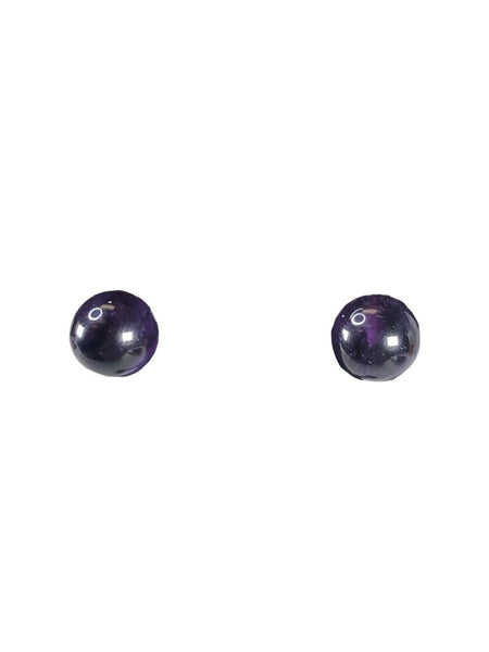 14K Stone Ball Earrings