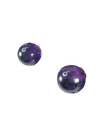 14K Stone Ball Earrings