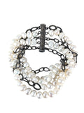 SS Freshwater Pearl Chain Link 5 Strand Bracelet