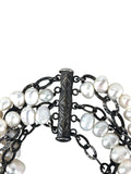 SS Freshwater Pearl Chain Link 5 Strand Bracelet