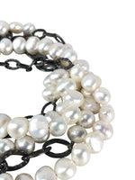 SS Freshwater Pearl Chain Link 5 Strand Bracelet