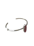 SS Oval Stone Cuff Bracelet