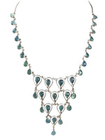 SS Multi Teardrop Stone Bib Necklace