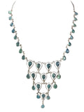 SS Multi Teardrop Stone Bib Necklace