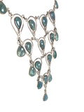 SS Multi Teardrop Stone Bib Necklace