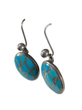 Sterling round inlaid stone earrings