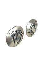 Sterling roung Kokopelli shadowbox earrings