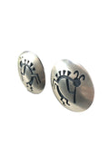 Sterling roung Kokopelli shadowbox earrings