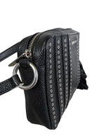 R Pebbled Leather Grommet Crossbody