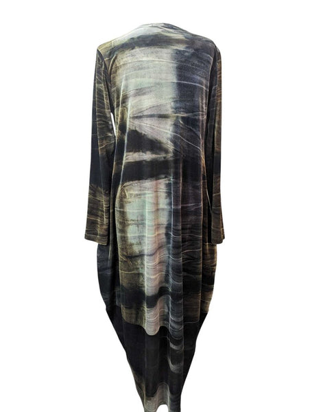 R Velveteen Watercolor Dress