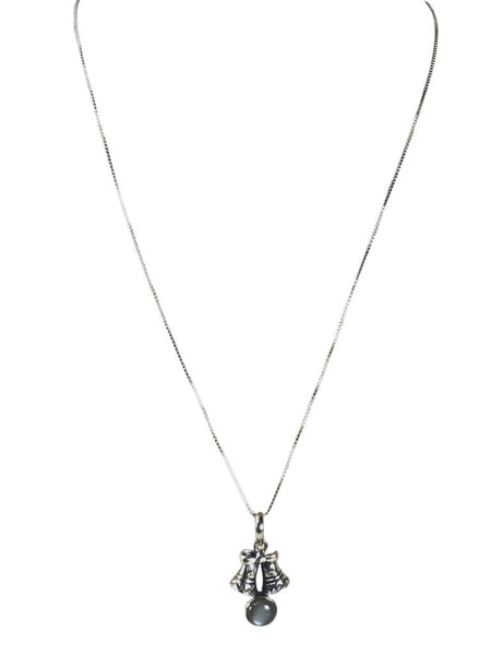 SS Christmas Bell Necklace w/ Stone