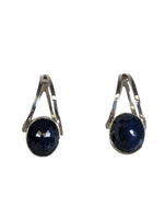 R sterling blue sapphire earrings